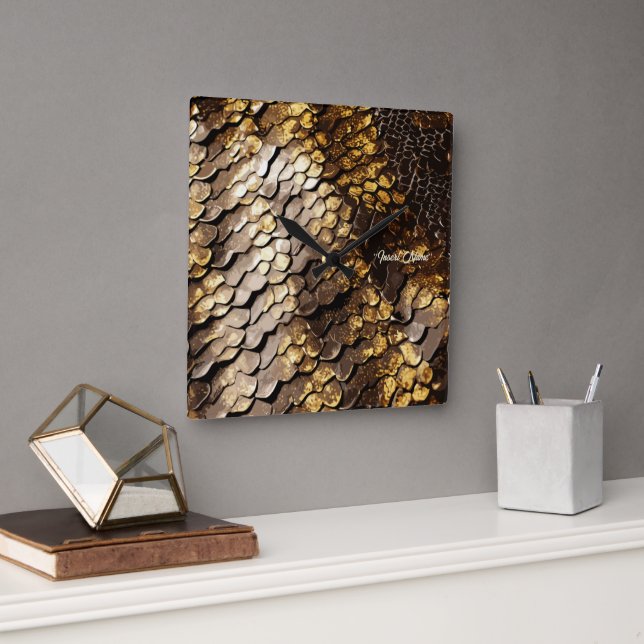 Slithering Chic Square Wall Clock (Office)