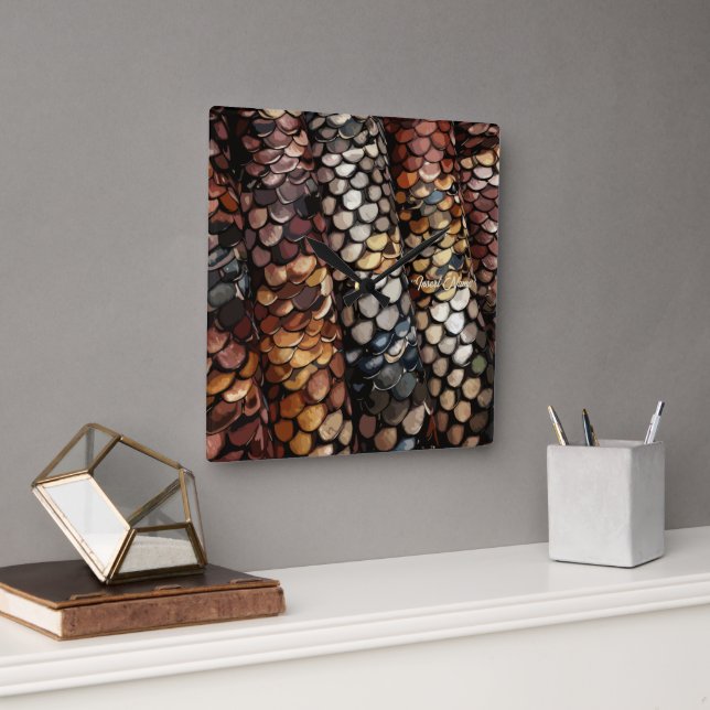 Slithering Chic Square Wall Clock (Office)