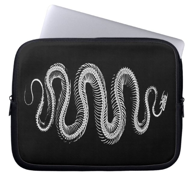 Slithering Snake Skeleton Laptop Sleeve (Front)