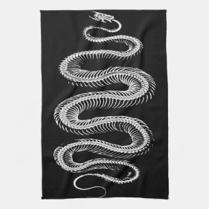Slithering Snake Skeleton Tea Towel