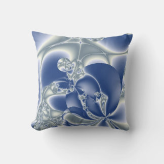 Sliver Blue Fractal Cushion Throw