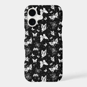 Sliver Glitter Butterfly Black Design 
