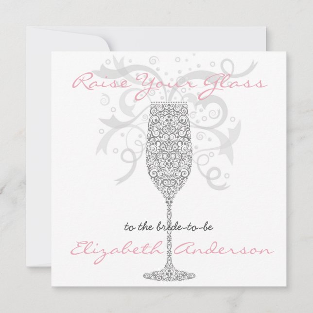 Sliver Raise Your Glass Invitation (Front)