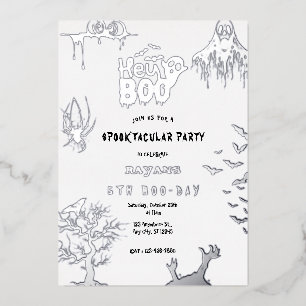 Sliver Spooky Hey Boo Kids Halloween Birthday 