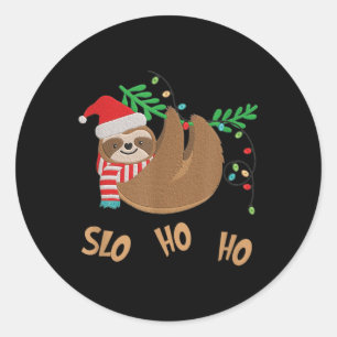 Slo Ho Ho Merry Slothmas - Sloth Christmas Classic Round Sticker