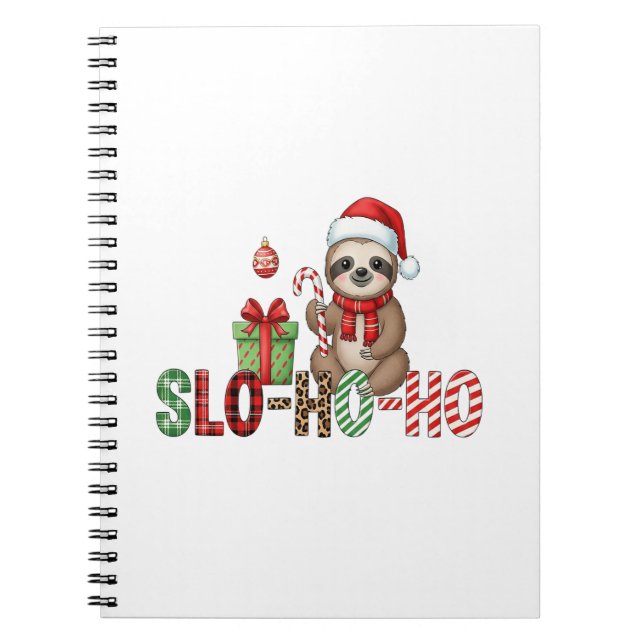 Slo Ho Ho Xmas Sloth 2 Notebook (Front)