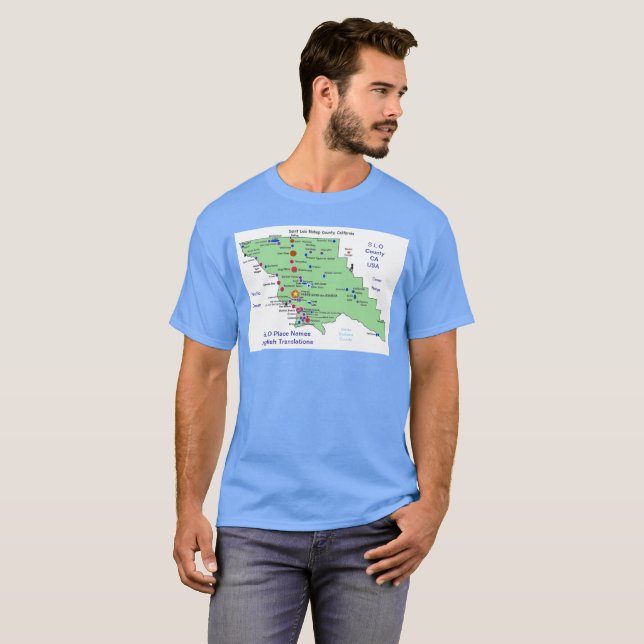 SLO Place Names MAP T-Shirt (Front Full)