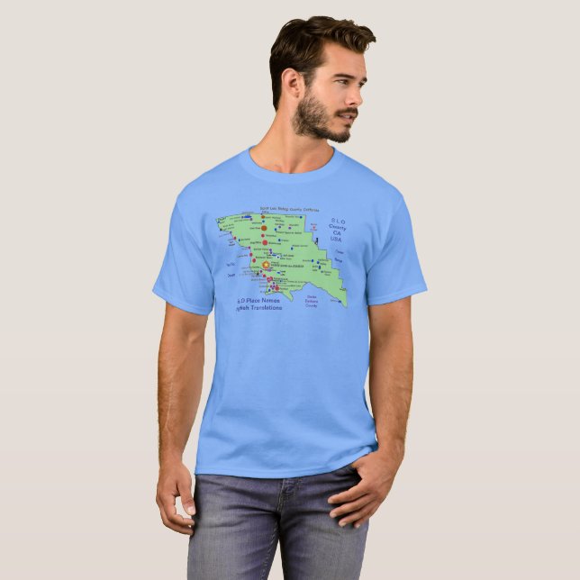 SLO Place Names MAP T-Shirt (Front Full)