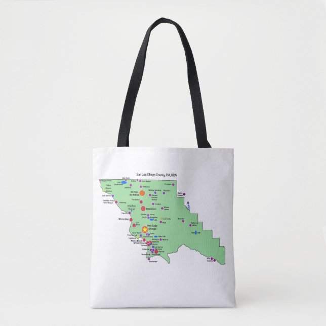SLO Place Names Map with English Translations Tote Bag (Front)