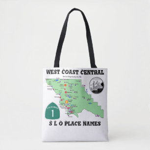 SLO Place Names Map with English Translations Tote Bag