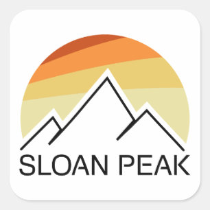 Sloan Peak Washington Retro Square Sticker