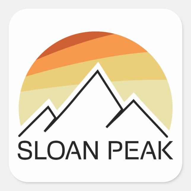Sloan Peak Washington Retro Square Sticker (Front)
