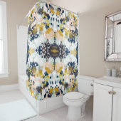 Sloane abstract paintned painterly shower curtain (In Situ)