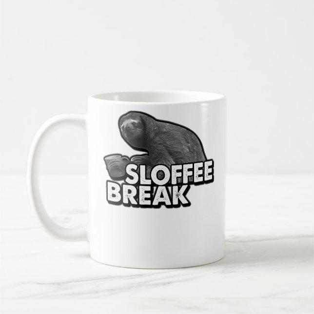 Slofee Break Sloth Coffee For Animal Sloth Lovers Mug (Left)
