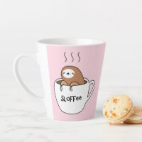 Sloffee Coffee Sloth Cartoon Animal