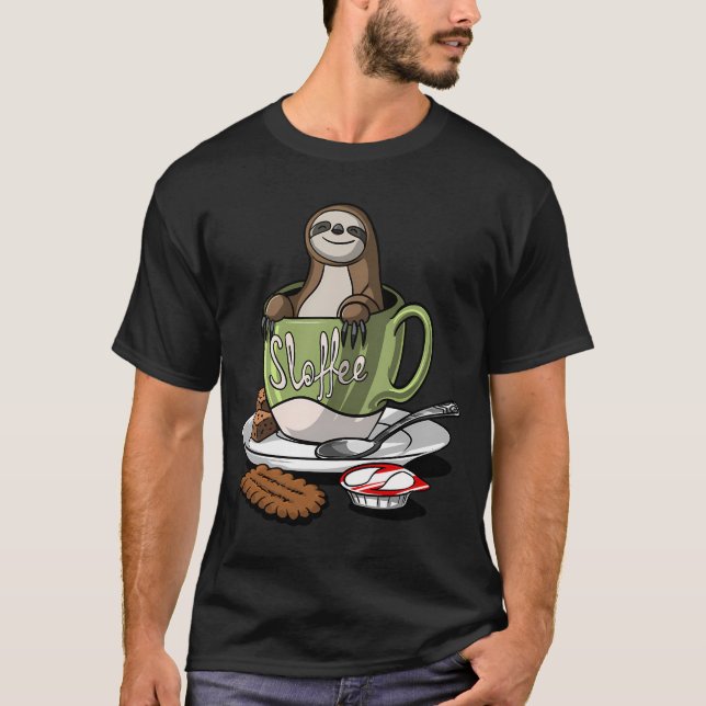 Sloffee Sloth Coffee T-Shirt (Front)