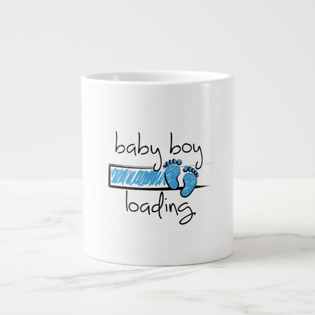 Slogan baby boy is loading. baby boy turnout large coffee mug (Front)