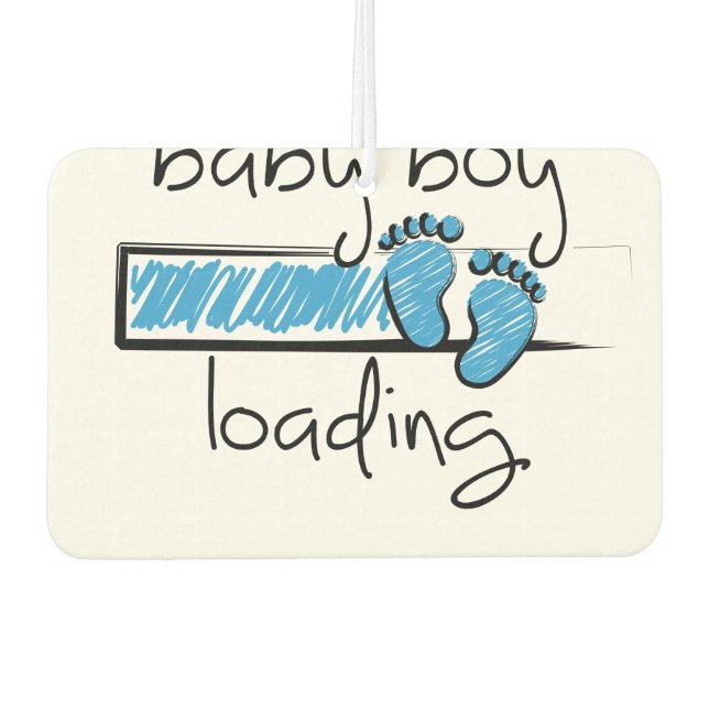 Slogan baby boy is loading. car air freshener (Front)