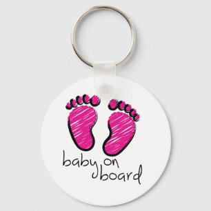 Slogan baby girl on board - baby meisje aan boord key ring
