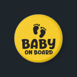 Slogan baby on board - baby aan boord, in auto.  magnet<br><div class="desc">Slogan baby on board - baby aan boord. Kind of peuter aanwezig in auto. Vrouw of moeder is zwanger. Leuke grappige baby quote. Baby op komst,  in verwachting. Zwagerschap cadeau idee. Fopspeen.</div>