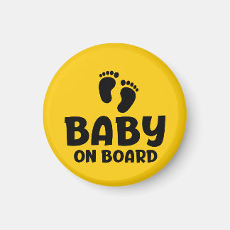 Slogan baby on board - baby aan boord, in auto.  magnet