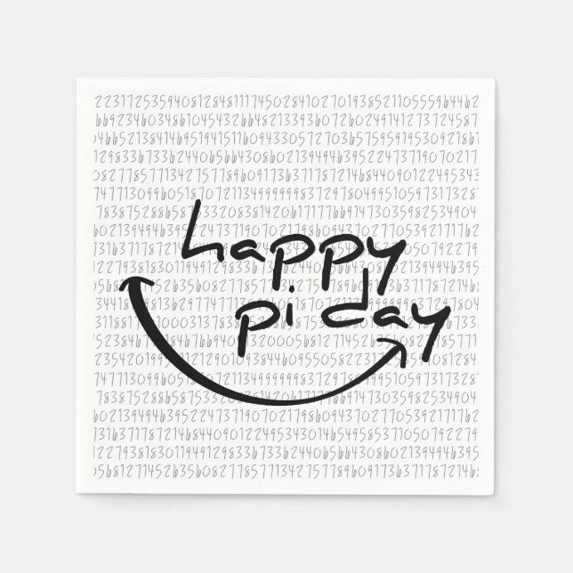 Slogan happy pi day Nice day, March 14th. Napkin (Front)