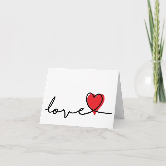 Slogan love. Valentine's birthday wish card with h (Front)