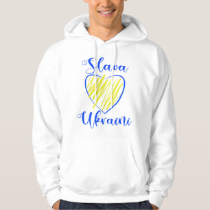 Slogan Slava Ukraini Glory to Ukraine heart Hoodie