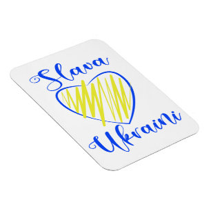 Slogan Slava Ukraini Glory to Ukraine heart   Magnet
