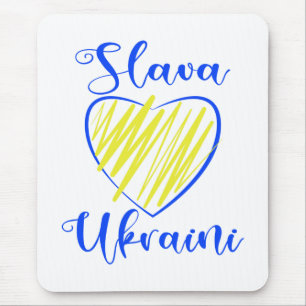 Slogan Slava Ukraini Glory to Ukraine heart Mouse Pad