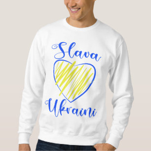 Slogan Slava Ukraini Glory to Ukraine heart Sweatshirt
