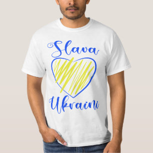 Slogan Slava Ukraini Glory to Ukraine heart T-Shir T-Shirt