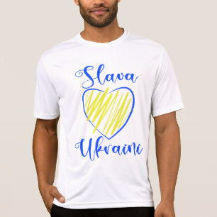 Slogan Slava Ukraini Glory to Ukraine heart T-Shir T-Shirt