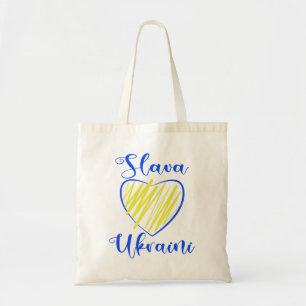 Slogan Slava Ukraini Glory to Ukraine heart Tote Bag