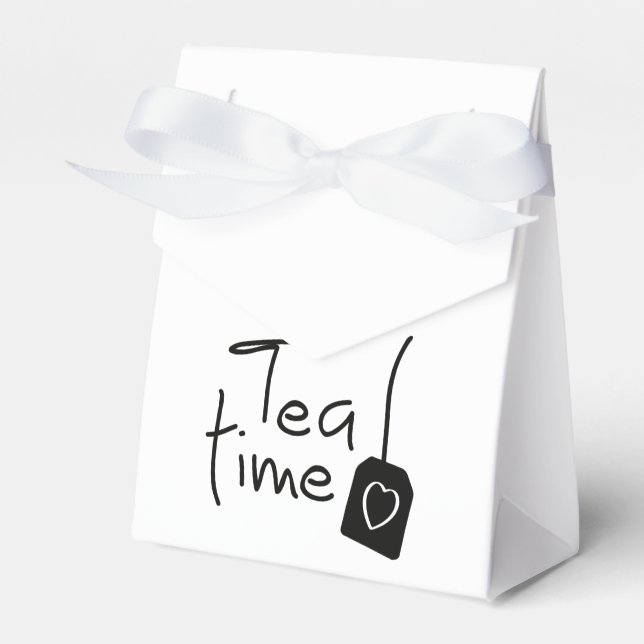 Slogan tea time - theetijd. kopje thee drinken. favour box (Front Side)