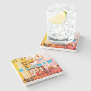 Slonim Belarus Architecture City Street Cityscape Stone Coaster