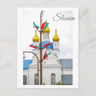 Slonim Belarus Town Architecture Church Postcard