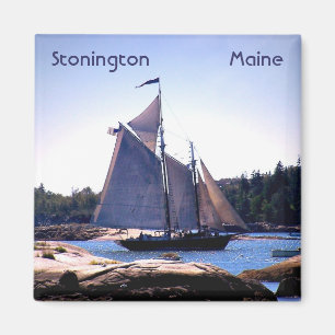 Sloop in Stonington Harbour Magnet