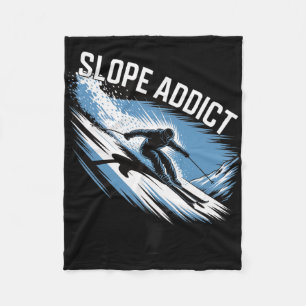 Slope Addict Skiing Outfit For Winter Sports Fans Fleece Blanket
