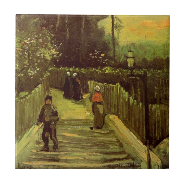 Sloping Path in Montmartre by Vincent van Gogh Tile (Front)