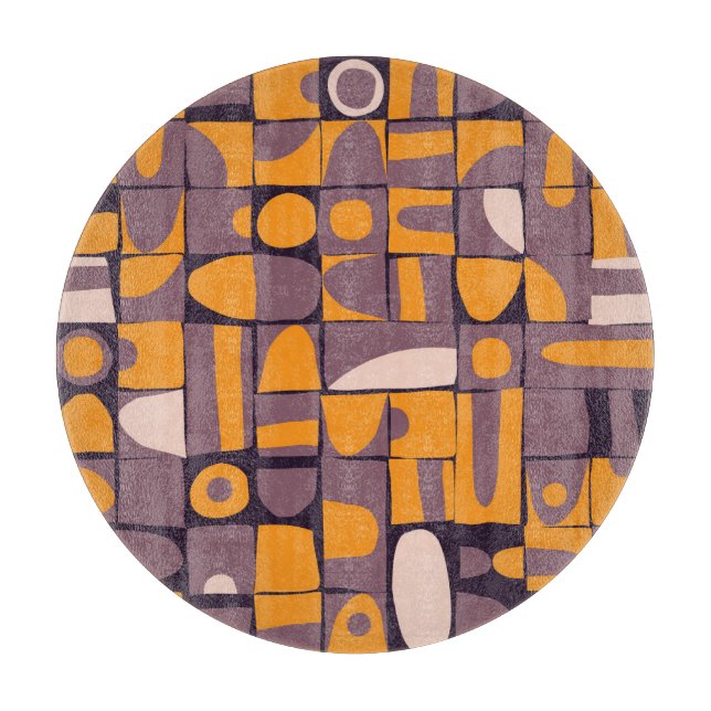 Sloppy Geometric: Vintage Shapes Pattern Cutting Board (Front)