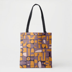 Sloppy Geometric: Vintage Shapes Pattern Tote Bag