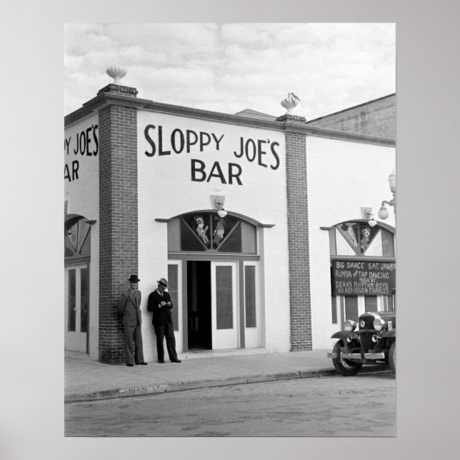 Sloppy Joe's Bar, 1938. Vintage Photo Poster (Front)