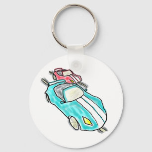 Slot Car Racing Key Ring