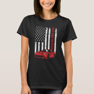 Slot Car Racing USA American Flag Car Drag Racer T-Shirt