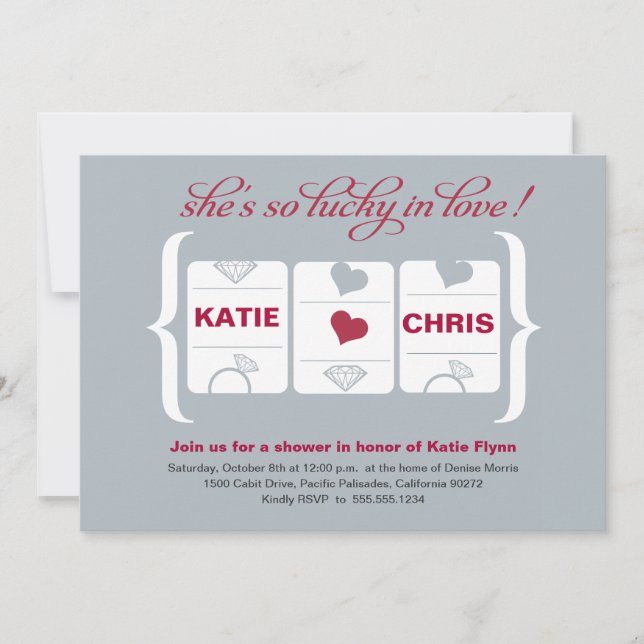 Slot Machine Bridal Shower Invitation (Front)