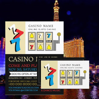 Slot Machine, Casino, Gaming Industry Business Card