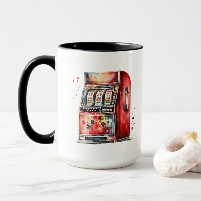 Slot Machine Casino Mug (With Donut)