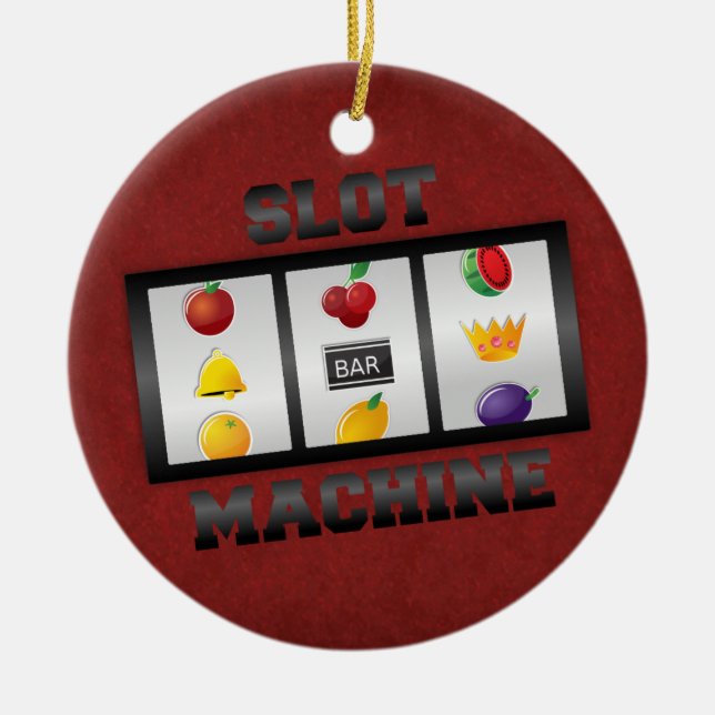 SLOT MACHINE CERAMIC TREE DECORATION (Front)