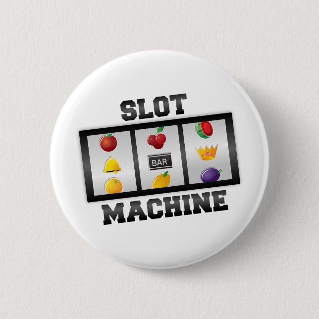 Slot Machine--Good Luck! 6 Cm Round Badge (Front)